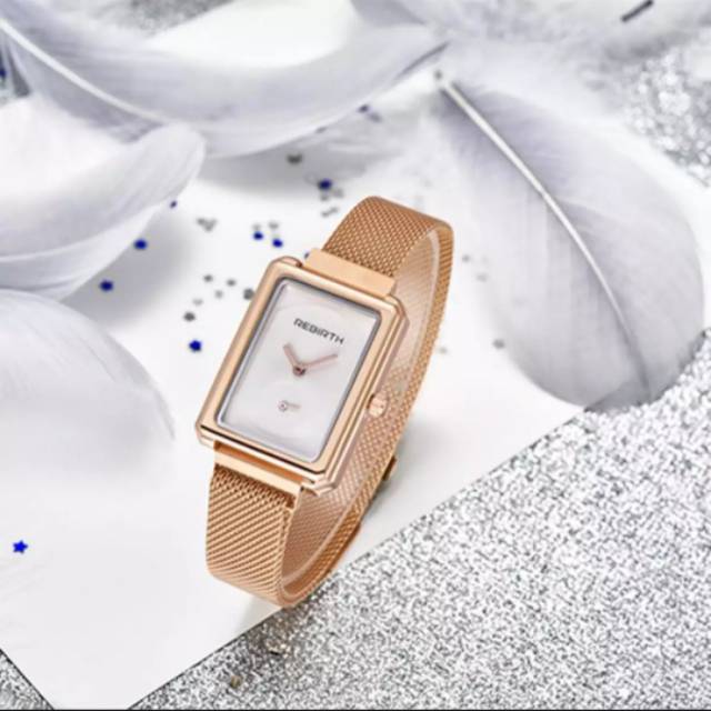 Jam Tangan Wanita ORIGINAL REBIRTH RE 203 rantai pasir