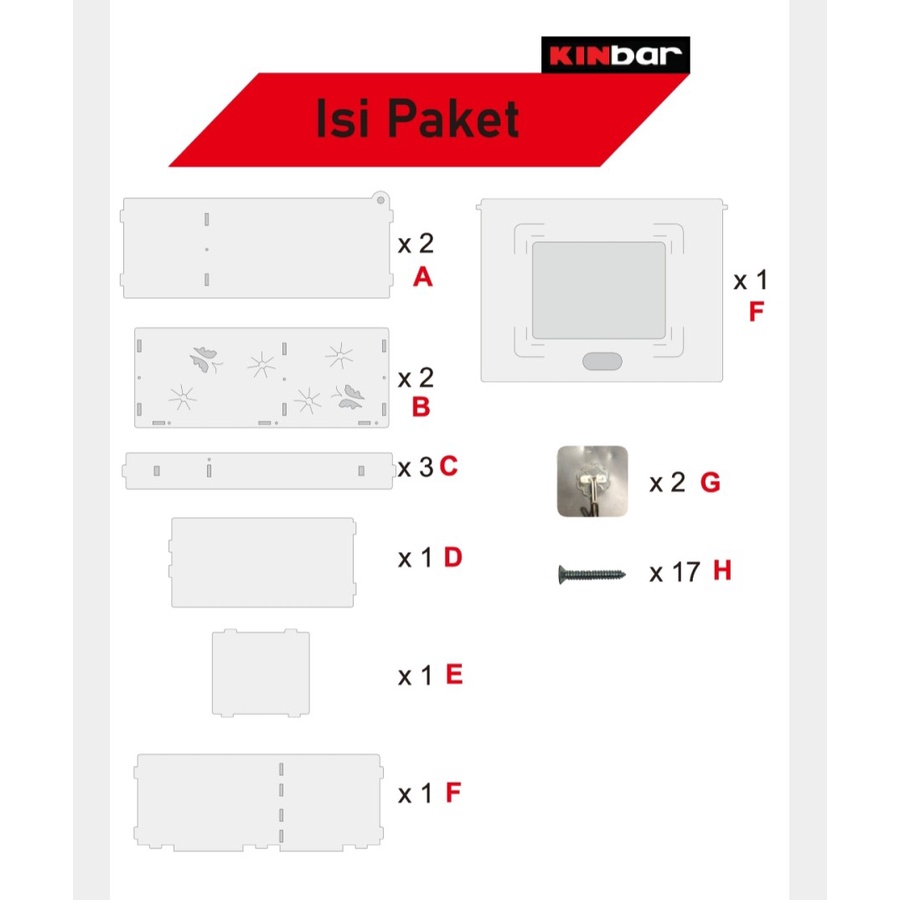 Rak Dinding Toilet Dengan Cermin Persegi MB969