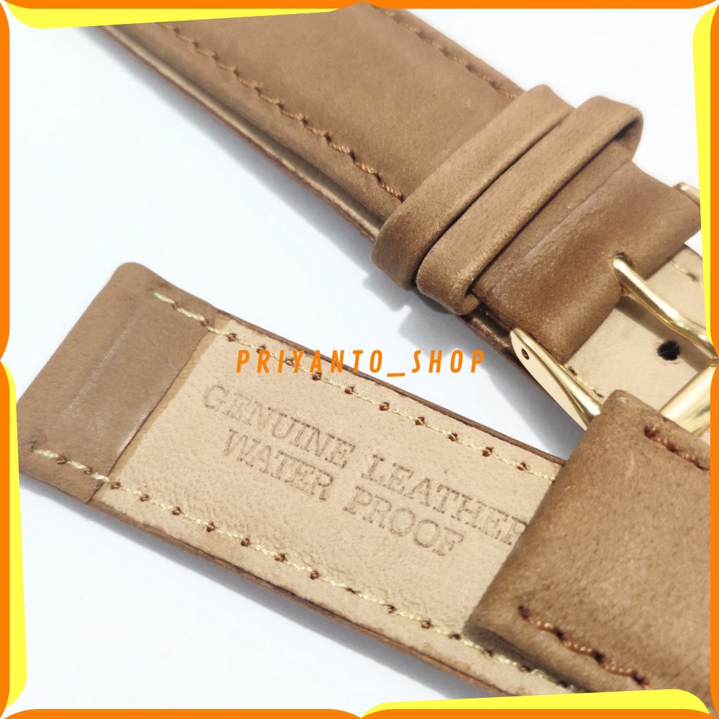 TALI JAM TANGAN KULIT BAGUS 20MM STRAP LEATHER WATCH 20 CM COKLAT BLUDRU FREE PEN