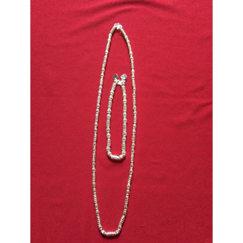 Set kalung bambu guci perak murni