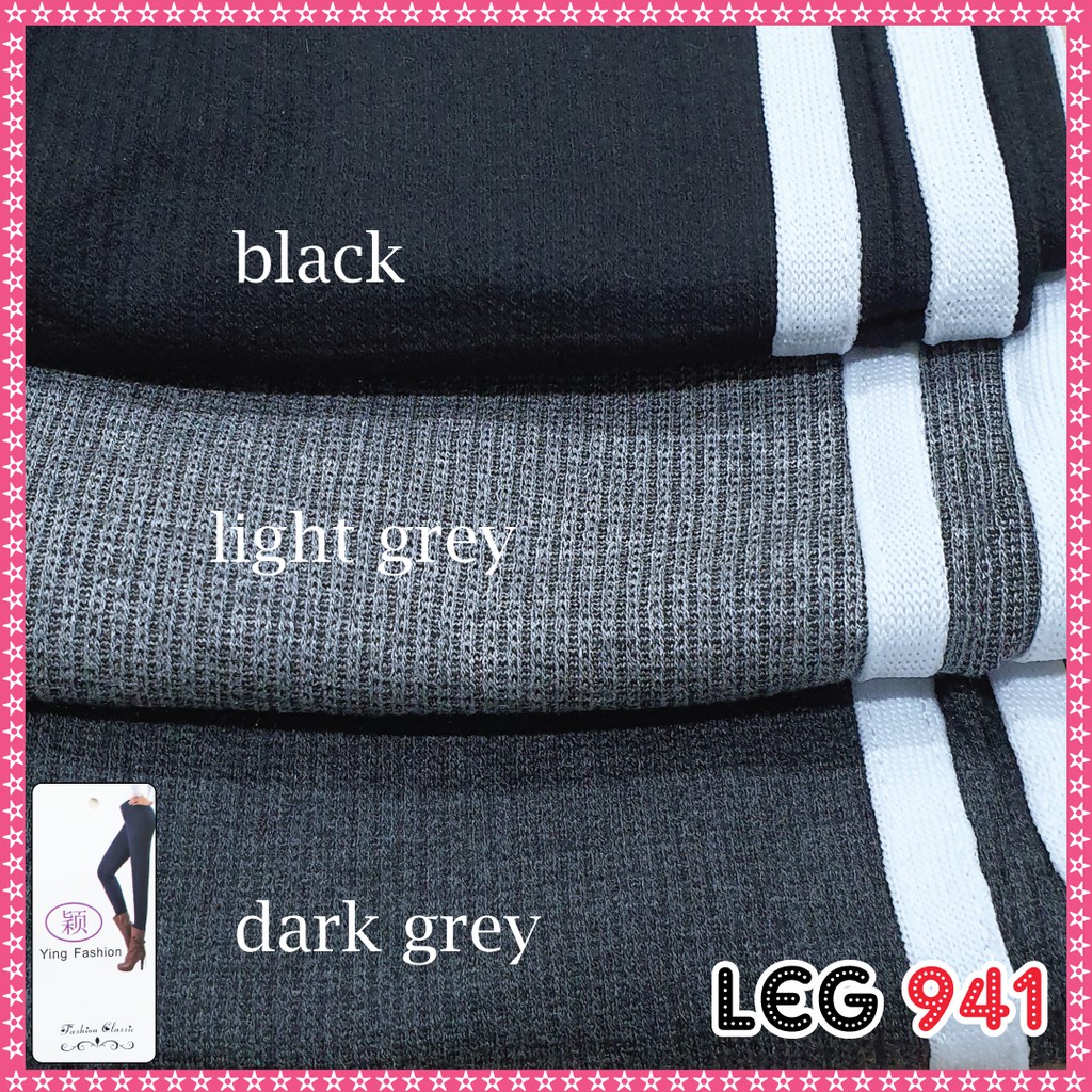 Legging Salur 941 / Leging Salur lis putih samping / Legging jumbo wanita / Legging panjang