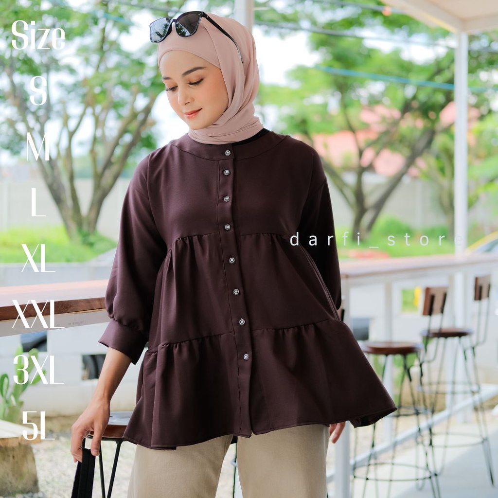 Zesha Blouse - Size S M L XL XXL 3XL 5L - Blouse Korea Jumbo - Atasan Wanita Jumbo - Atasan Korea Big Size