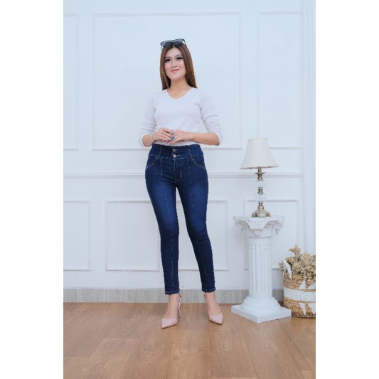 Celana Jeans Vanilla 2 BUTTON kain tebal // Celana Jeans Skinny Vanilla 2 BUTTON Premium