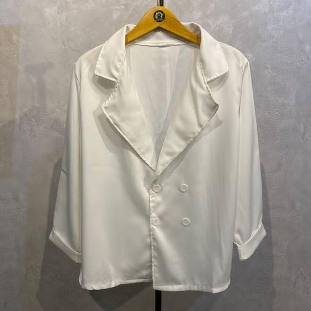 CLARETTA BLAZER LAYER OVERSIZE OUTWEAR LORI CARDY (IC)-WHITE