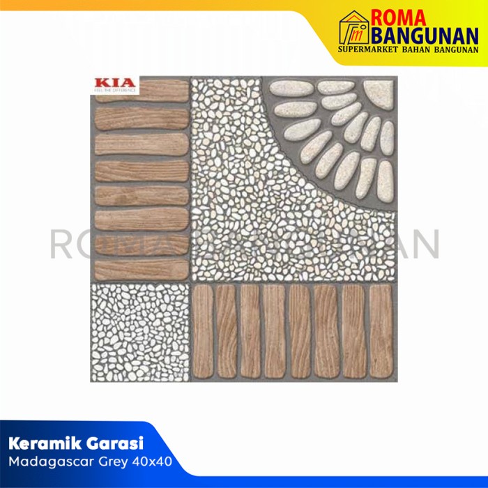 Kia Keramik Garasi 40x40 Madagascar Grey