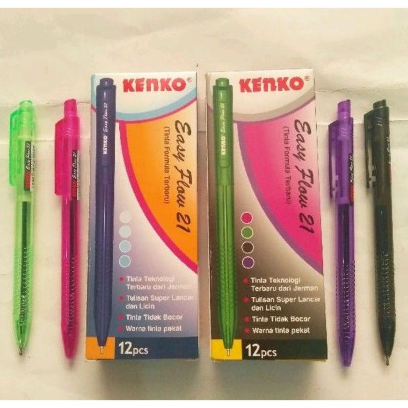 

pulpen kenko easy flow 21 tinta hitam dan biru harga perkotak isi 12 pcs hanya ada tinta biru saja