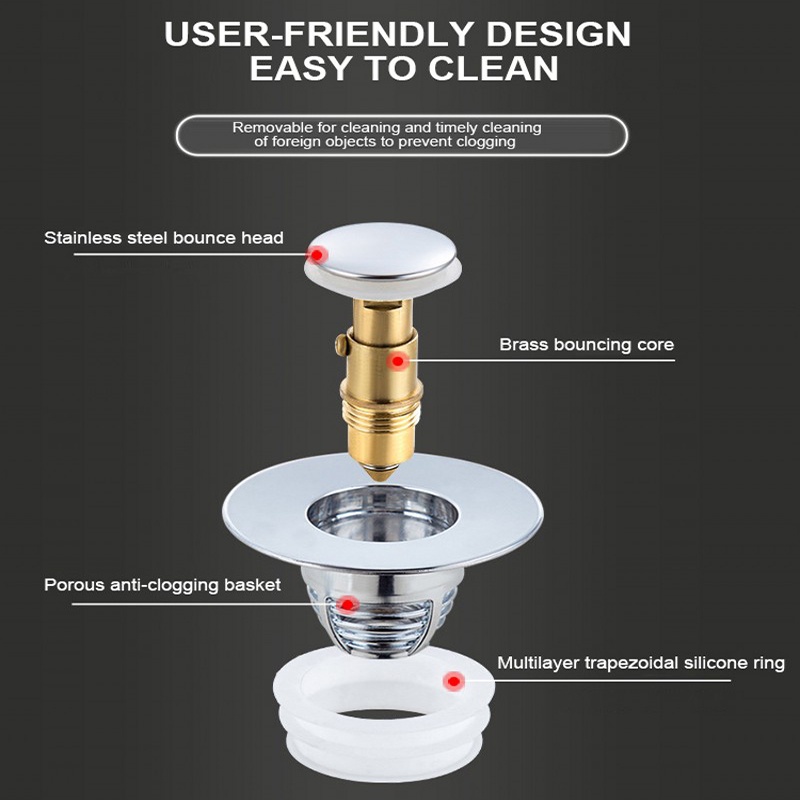 Filter Penyaring Saluran Air Wastafel Universal Bahan Stainless Steel