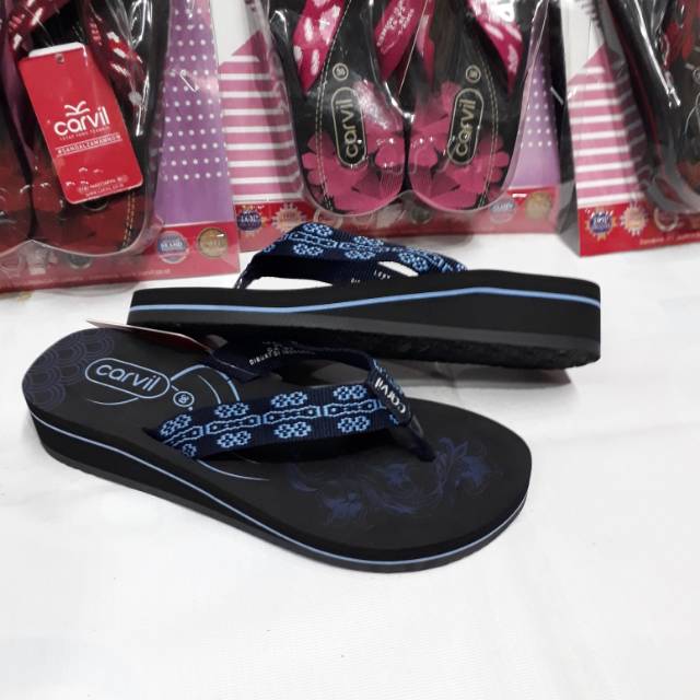Sandal wanita spons tinggi CARVIL lexy original