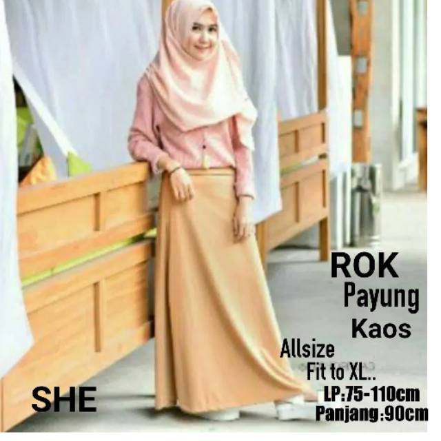 ROK PAYUNG/Rok rayon kaos Allsize fit to XL..