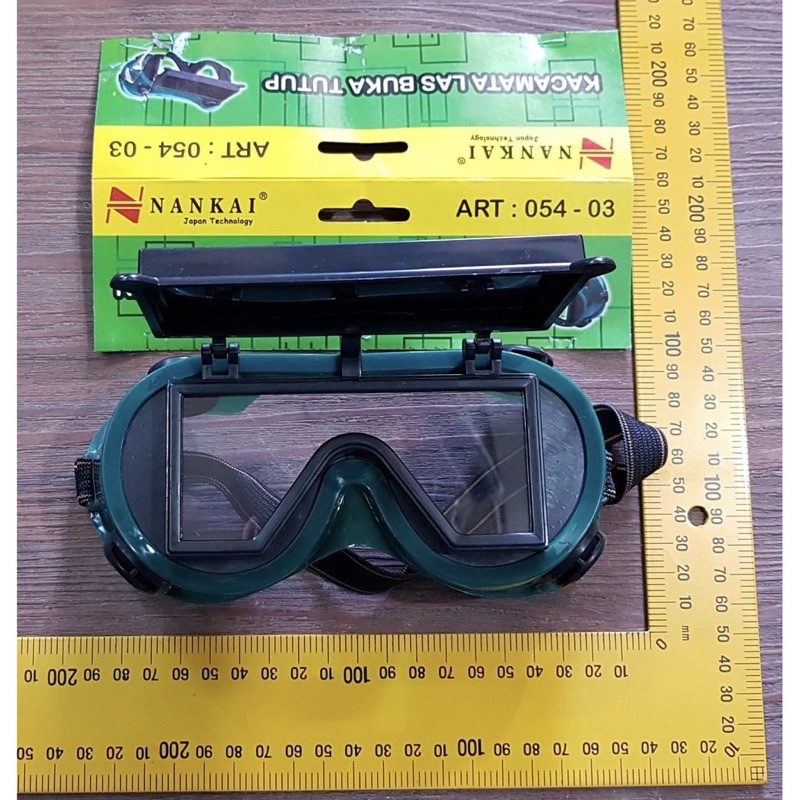 Kacamata Las Buka Tutup Kaca mata Las model Kotak NANKAI / kacamata pelindung / kacamata tutup buka