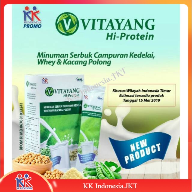 Vitayang Hi Protein Kombinasi Isolat Whey Protein Kedelai Kacang Polong Alami KK Indonesia