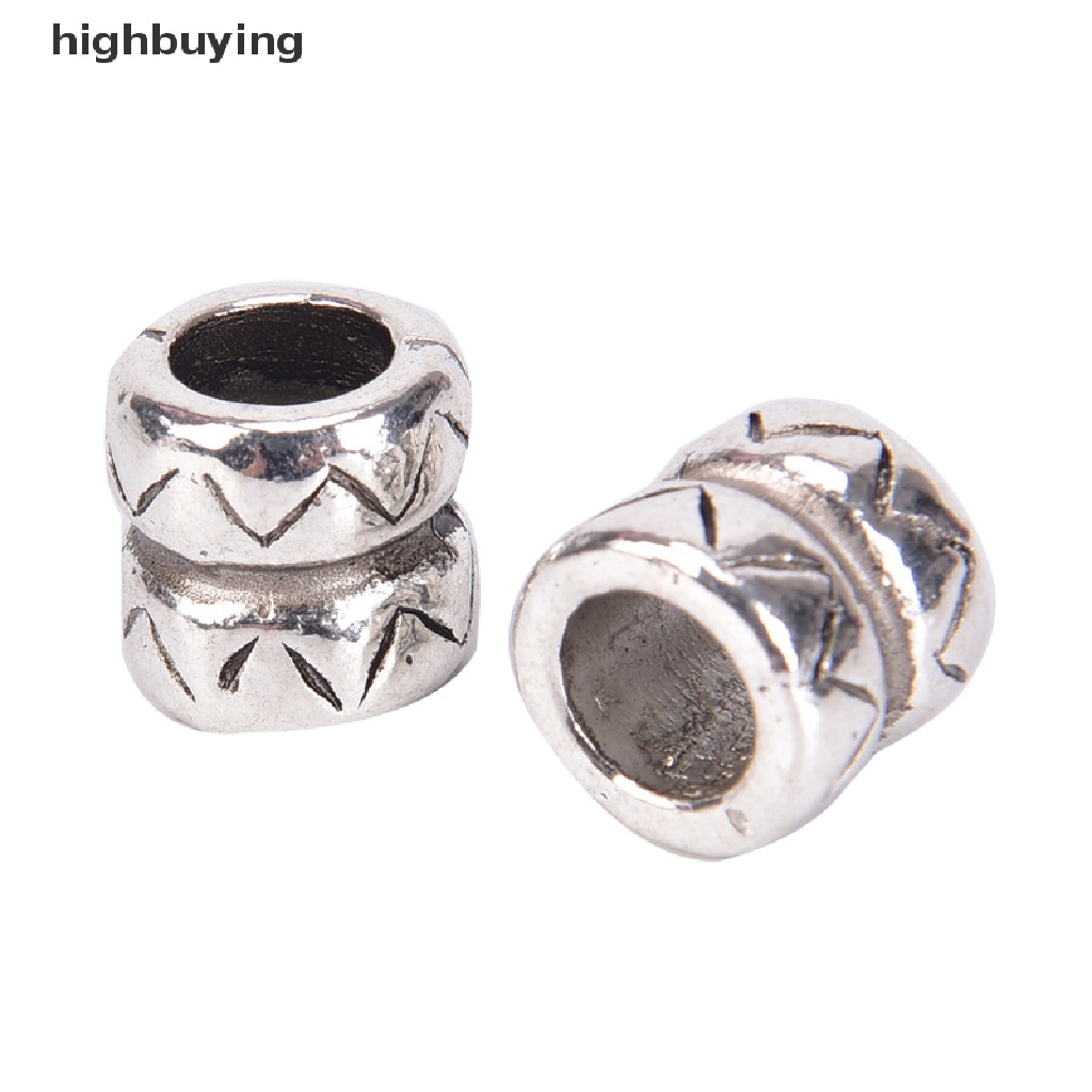 Hbid 10pcs Cincin Stainless Steel Lubang 8mm Untuk Rambut Gimbal