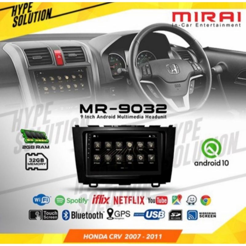 head unit android 9inch honda CRV mirai 9032 cp