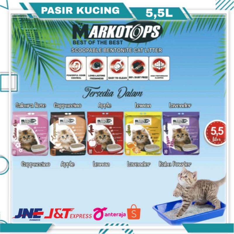 Pasir Kucing Markotop 5,5 Liter All Varian Via Expedisi - Cat Litter Markotops