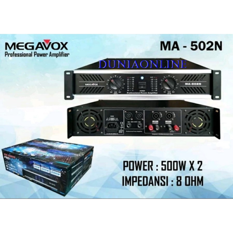 POWER AMPLIFIER MEGAVOX MA 502N / MA502N / MA 502 N ORIGINAL