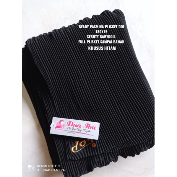 pasmina plisket doa ibu/pasmina plisket hitam/pasmina plisket ceruty babydoll