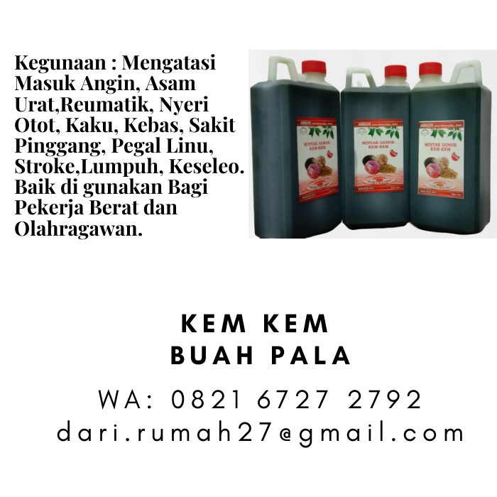 

MINYAK KEM KEM BUAH PALA 1 LITER