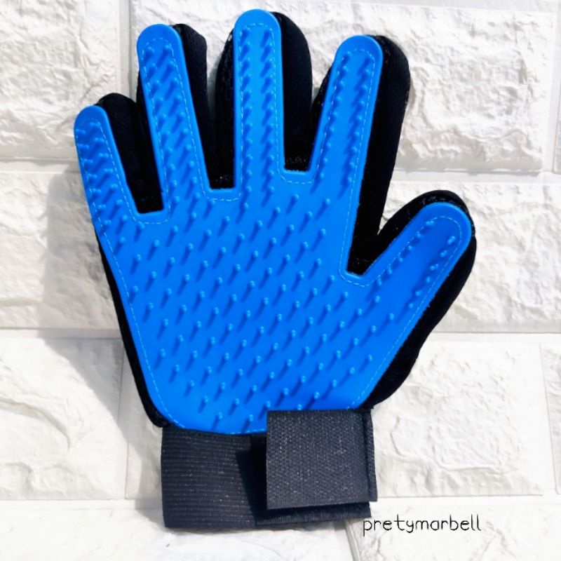 Sarung Tangan Grooming Silicone Pet Glove Perapi Pemijat Bulu Kucing