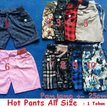 Celana Harian Anak Hotpant Katun Motiv Murah 1-3 tahun