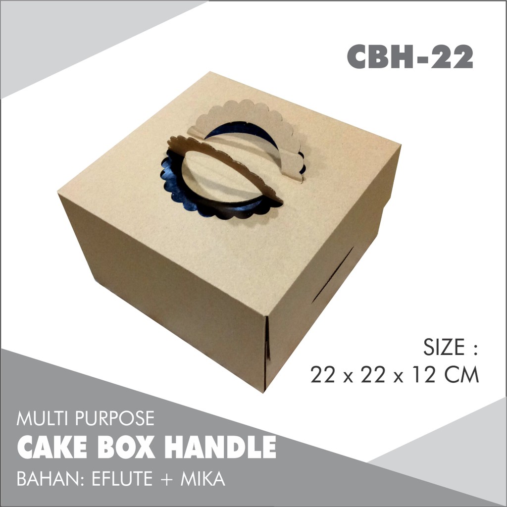 

CAKE BOX 22 x 22 x 12 CM EFLUTE WITH HANDLE