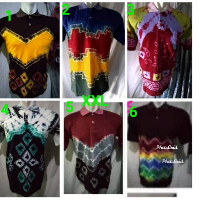 Kaos sasirangan kerah pendek size XXL