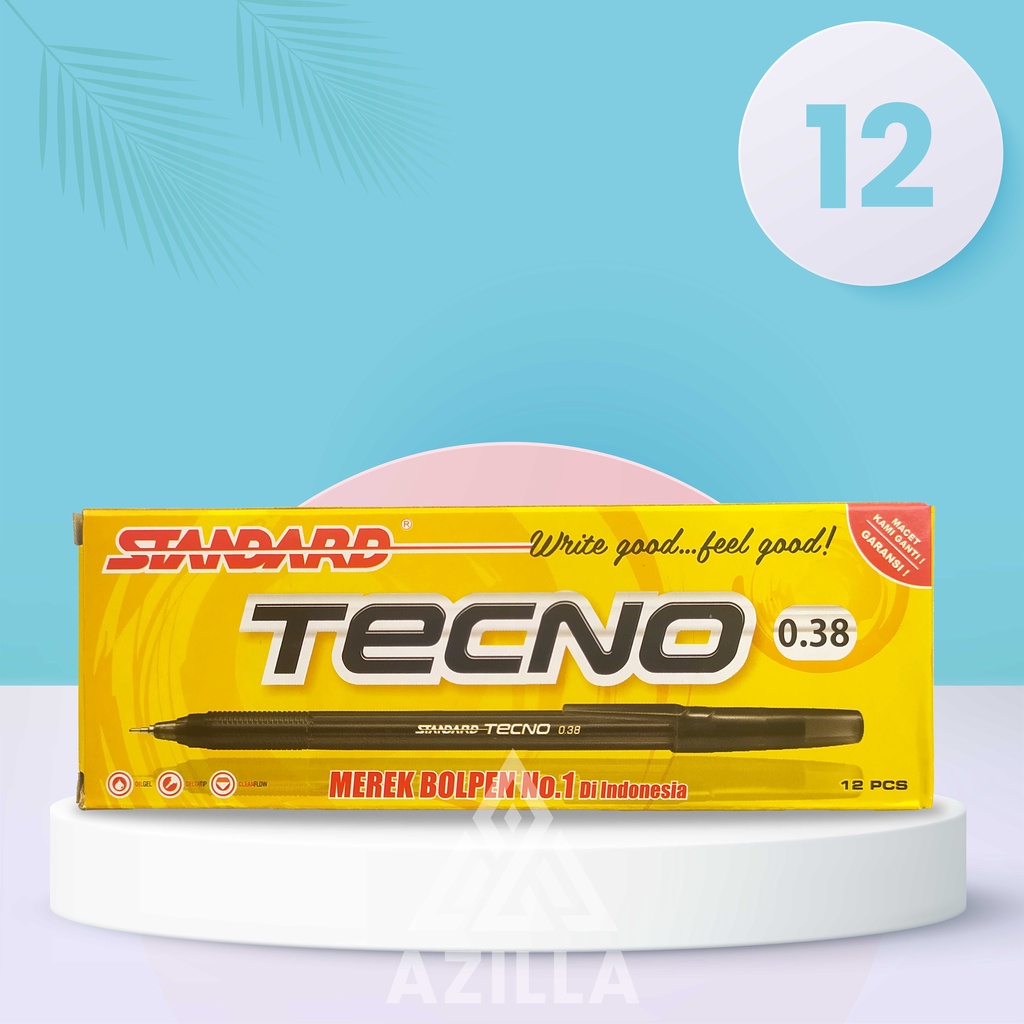 

Pulpen Standard Tecno 0.38 12 Pcs | Pena Standard Tecno
