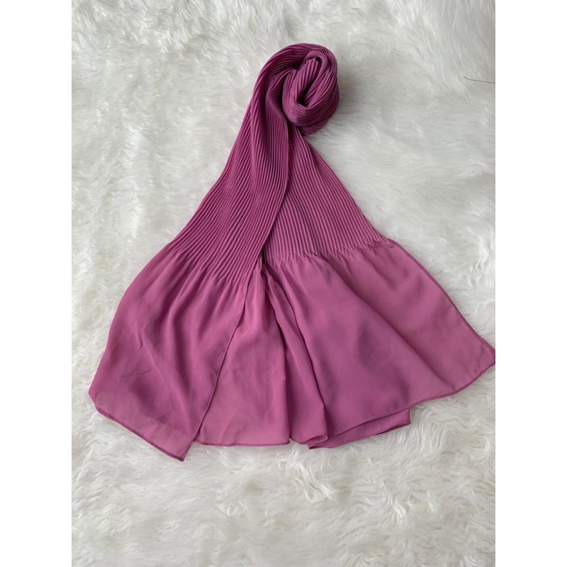 pasmina plisket/shawl plisket/pleated plisket-Olive