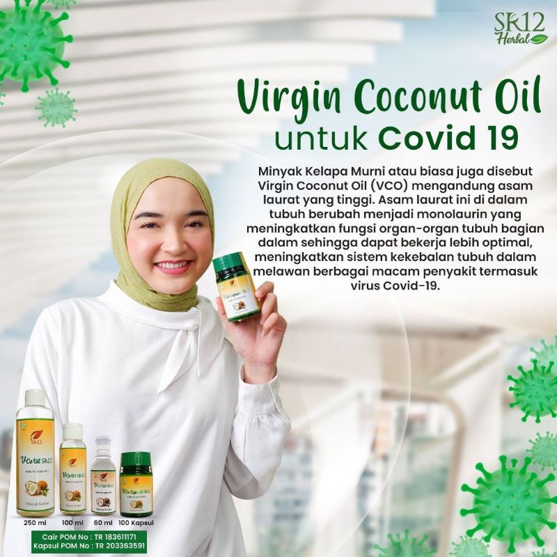 VCO SR12 VICO OIL VIRGIN COCONUT OIL 60ml VCO Minyak Kelapa Premium Murni BPOM Imun Booster Alami