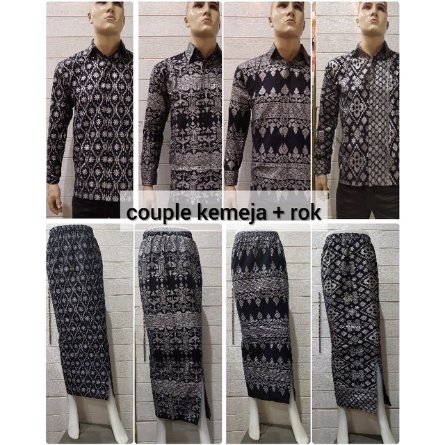 COUPLE KEBAYA ROK KEMEJA SILVER MOTIF TERBARU