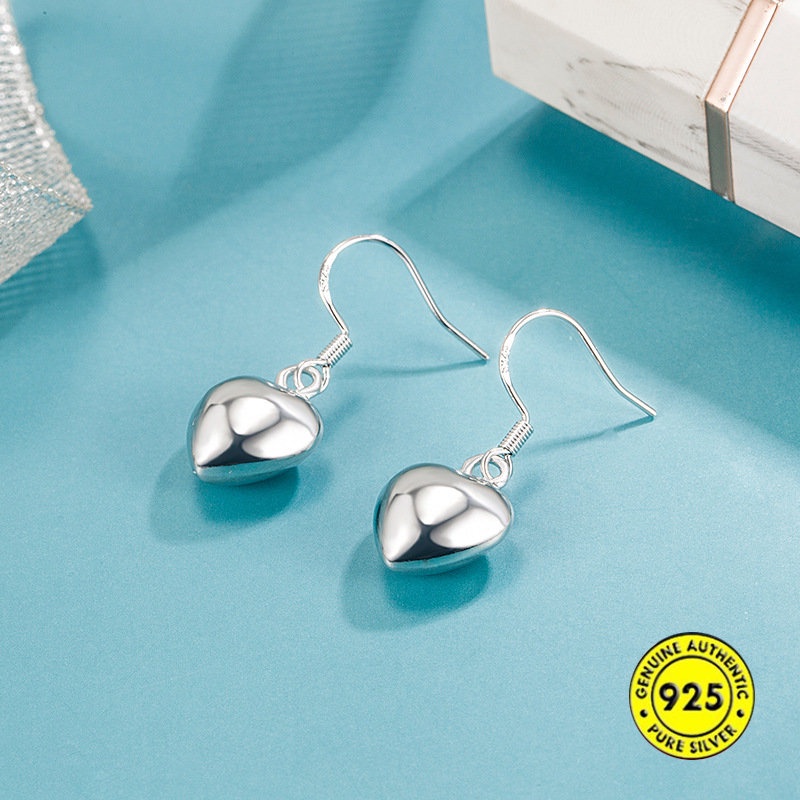 Anting Kait Gantung Bentuk Hati Glossy Anti Air / Karat Untuk Wanita U1045