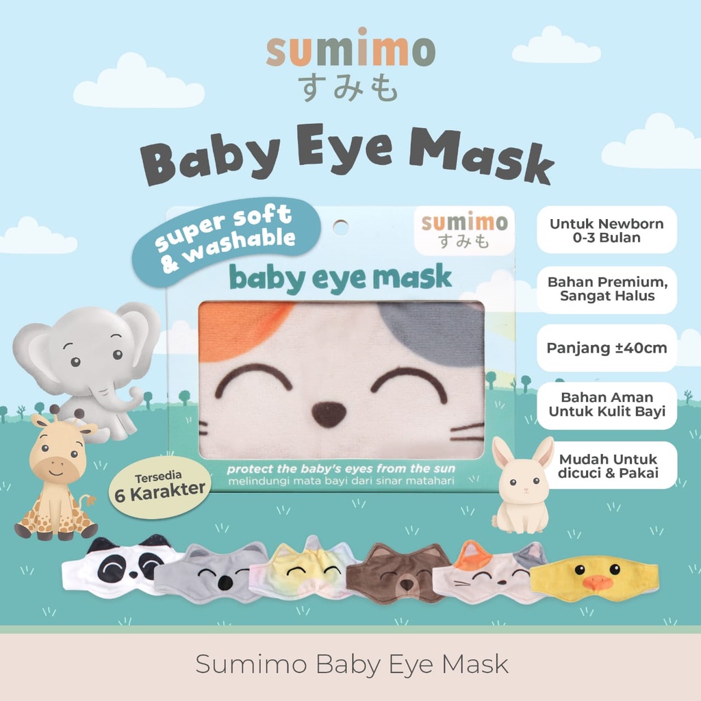 [TOMS] SUMIMO (1pcs) Kacamata Jemur Bayi KARAKTER ULTRASOFT / Kaca Mata Jemur Bayi / Eye Mask Protector