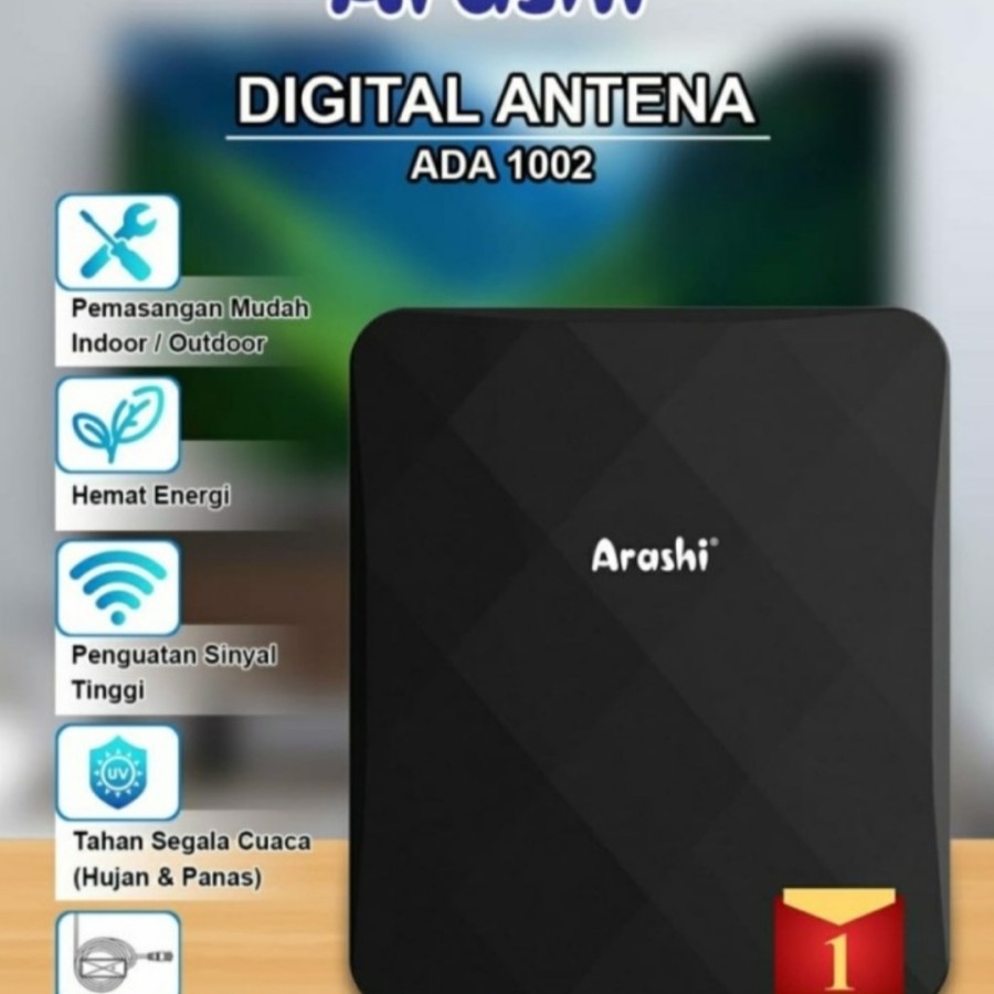 Antena Digital ARASHI ADA 1002 Pemasangan Luar dan Dalam Ruangan