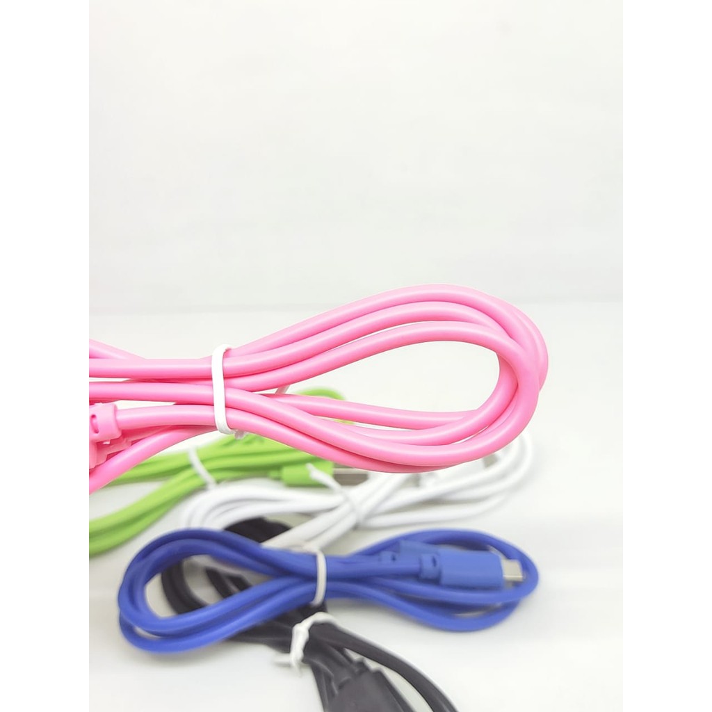 Kabel Warna Warni Bulat 2.4A Micro USB V8 100cm Fast Charging Data Cable Android