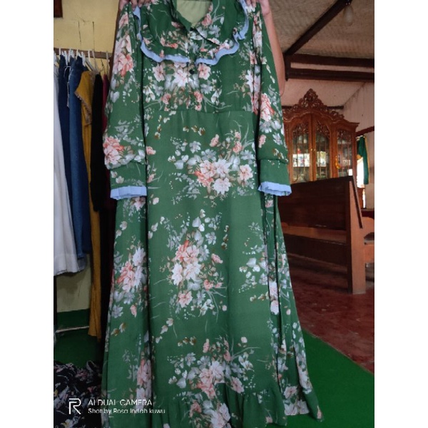 gamis sifon bahan jatuh