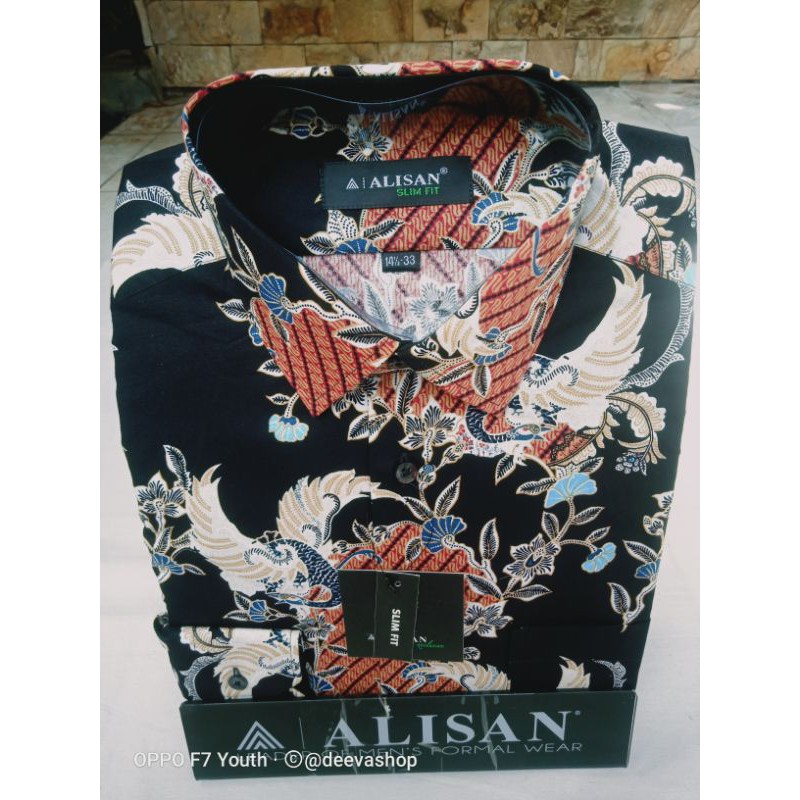 Batik Alisan Hitam terbaru Panjang SlimFit murah