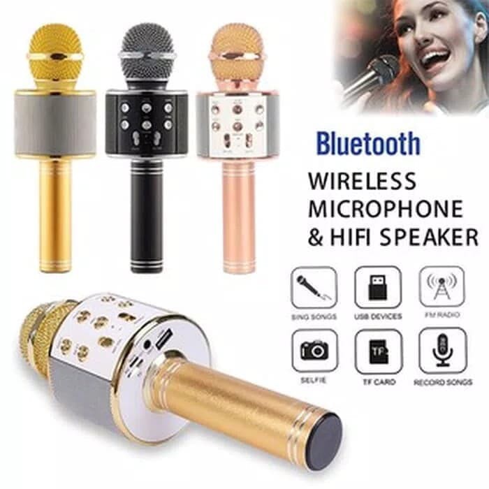 Super Sale MIC 858 Mikrofon WS-858/WS858 Karaoke Bluetooth Wireless Microphone ORIGINAL