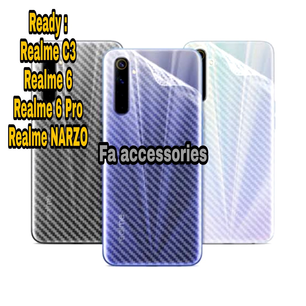 FA Realme 6 6pro C3 pro NARZO Skin Carbon antigores belakang