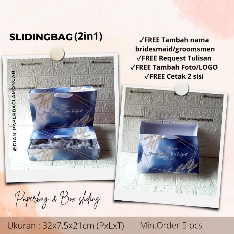 

SliddingBag/paperbag sliding/slidingbag 2in1/paperbag bridesmaid