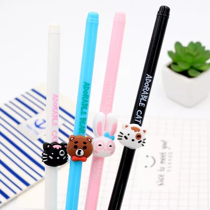 

Bolpoin Karakter Kucing Lucu Simple Alat Tulis Unik Pulpen Adorable Pen Pena