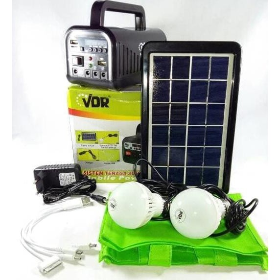 Terlaris Speaker Solar cell lampu VDR 1377 Bonus Bohlam Usb Baru