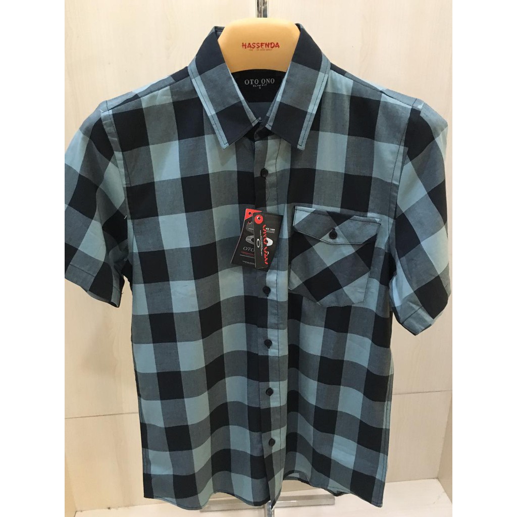 Kemeja Man Oto Ono / Kemeja Kotak Pria Hassenda / Baju Murah