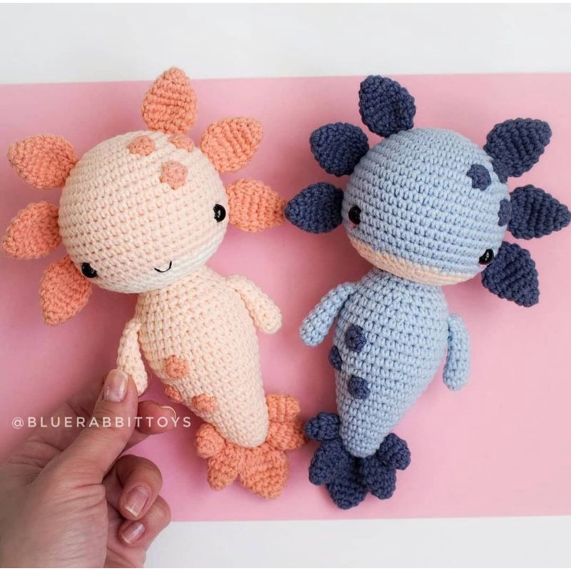 axolotl amigurumi boneka rajut