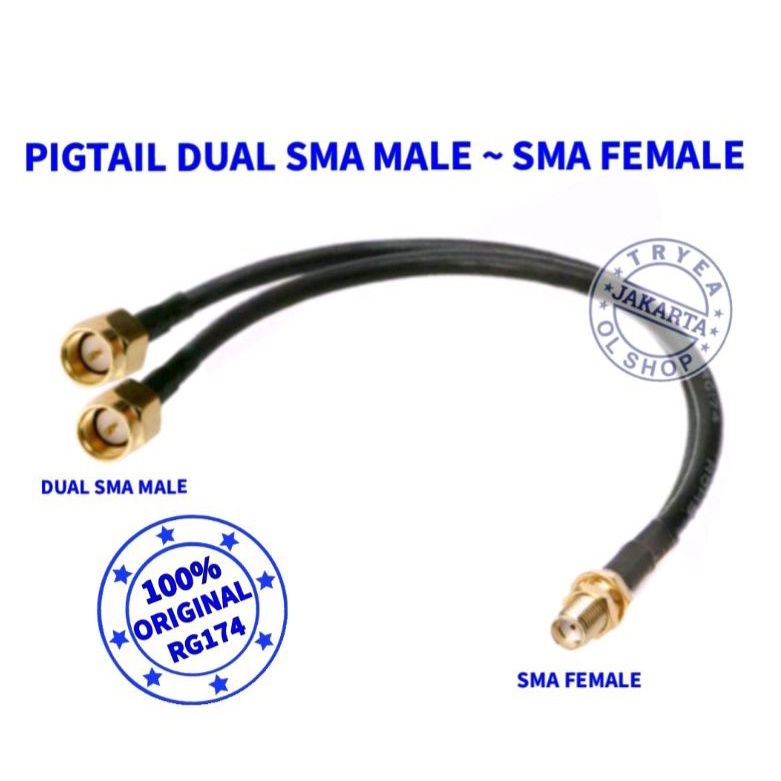 PIGTAIL B310 B312 BL100 DUAL SMA MALE RG174