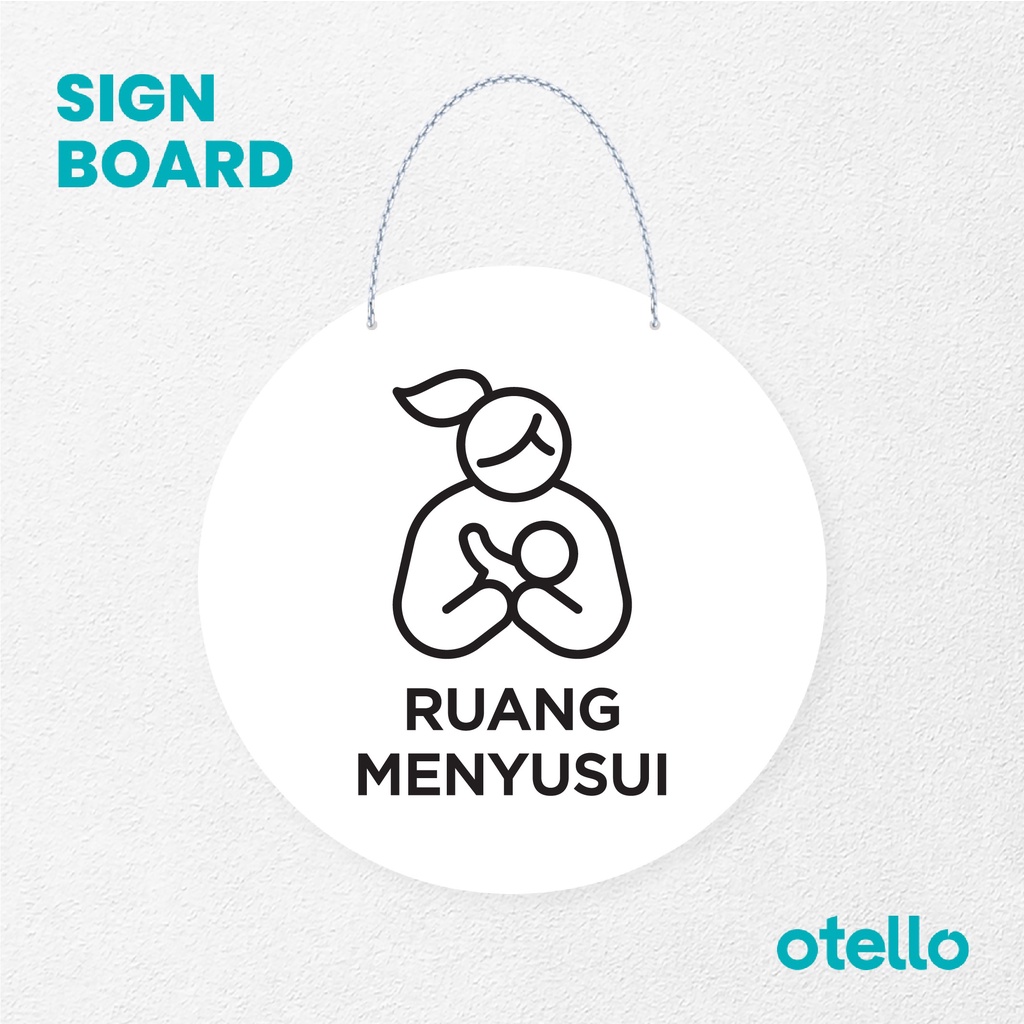 Otello Signage Ruang Menyusui Signage Board Acrylic Papan Gantung Akrilik Rantai Petunjuk Toko Modern Minimalist Kafe Restoran Kantor Gedung Cafe