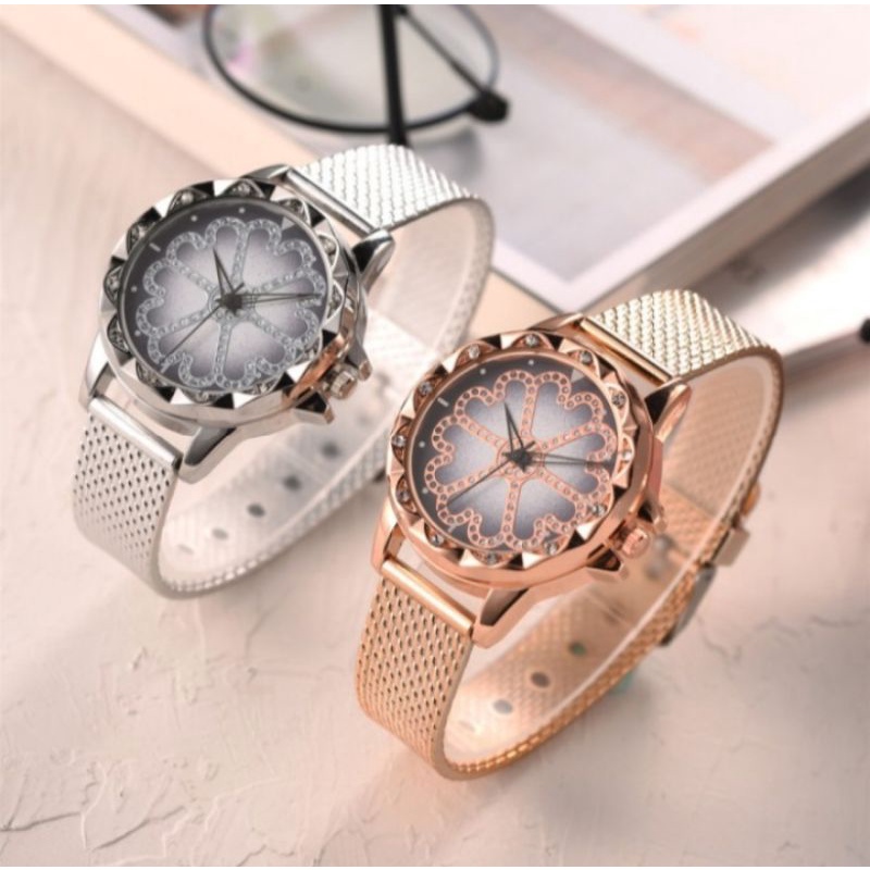 [✅ COD] Jam Tangan Fashion Wanita Cewe Elegan Course Cantik - Perak