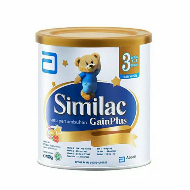 

SIMILAC GAIN PLUS 3 VANILLA 400/850 GRAM. Bs GOSEND