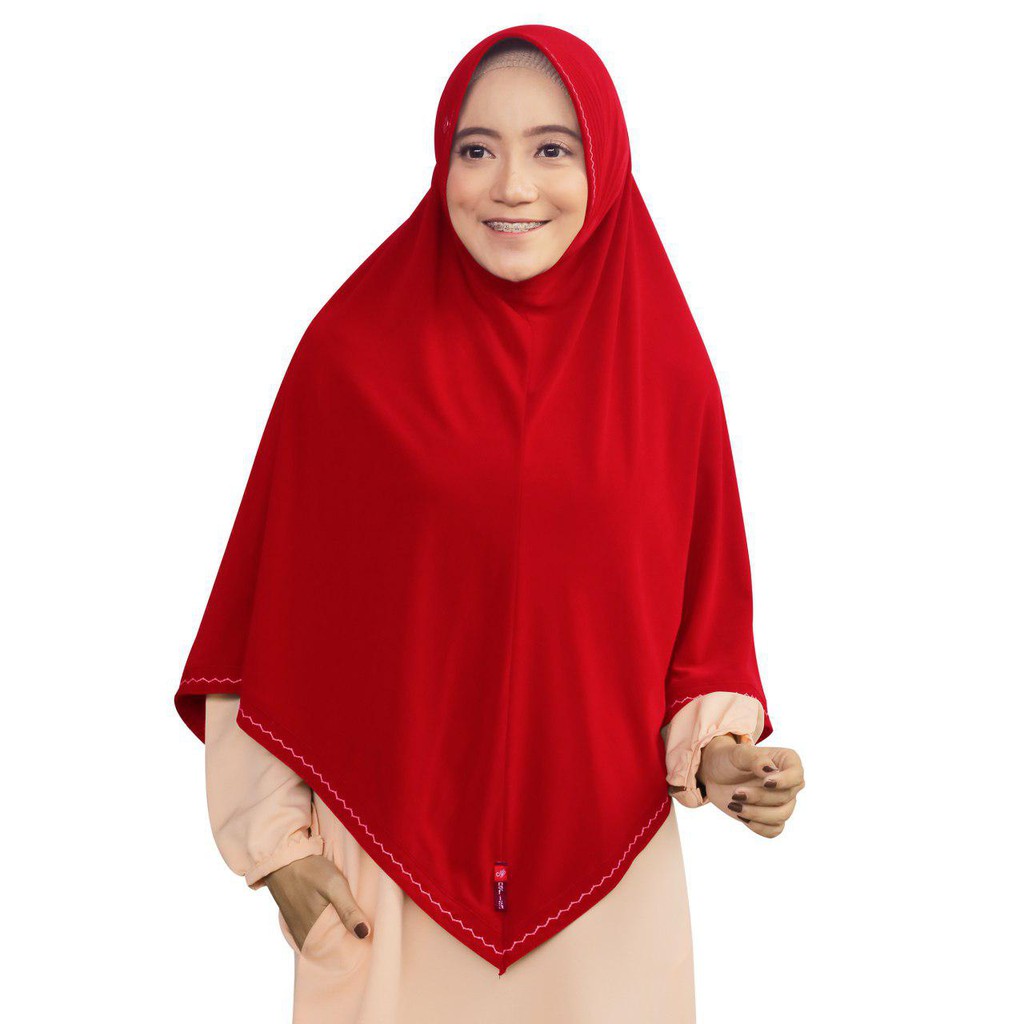 Nafisa Belvana - Jilbab Instan Jumbo Syar'i (Size L & XL)-MERAH CABE