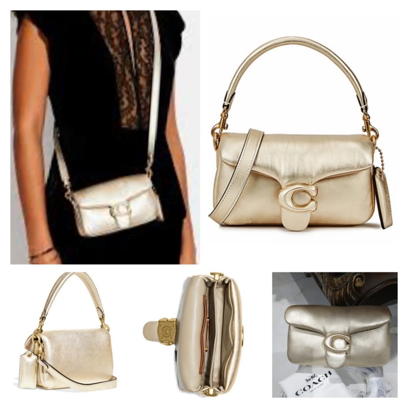 Coach C7876 Tabby Pillow Metallic Gold