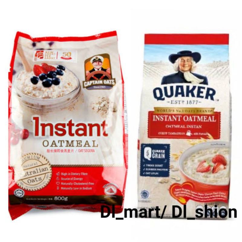 

Quaker Instant Oatmeal dan Captain Oat Merah / Instant oatmeal 800g