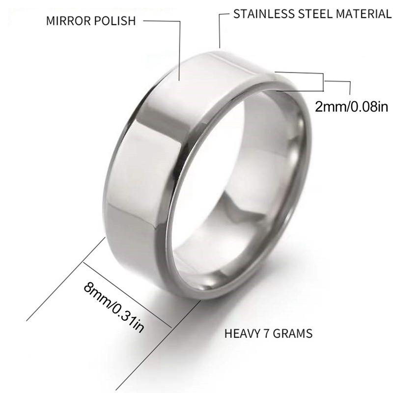 Cincin Bahan Stainless Steel Matte Gaya Punk Untuk Pria